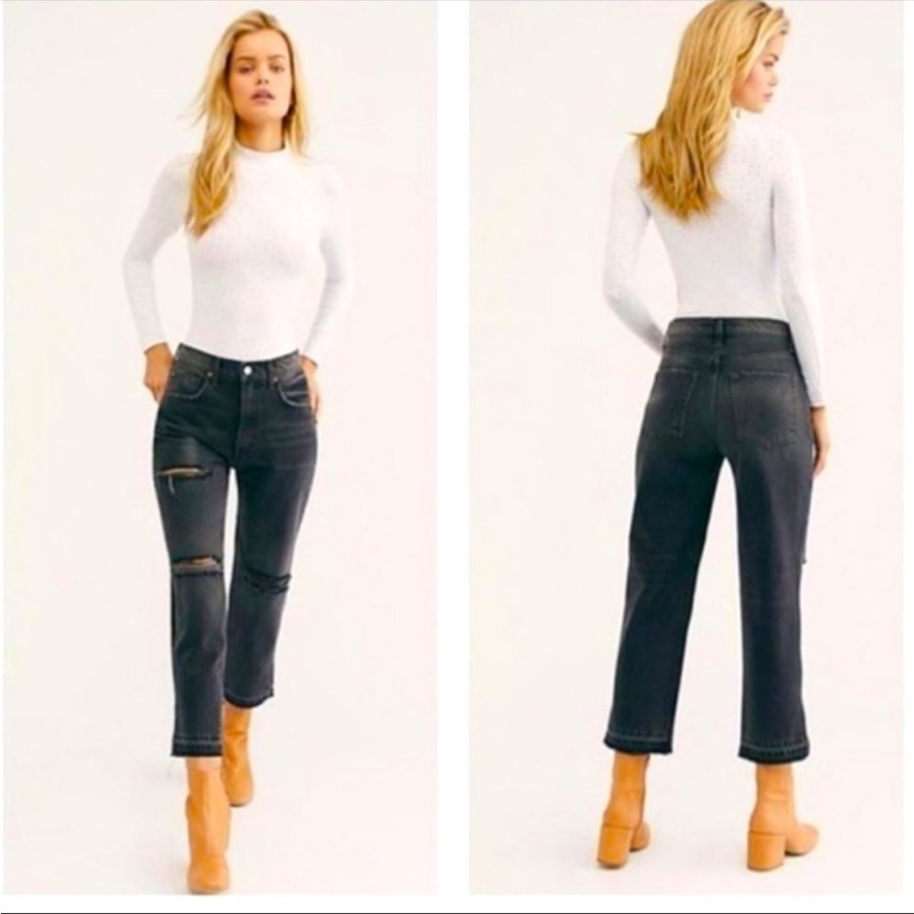 Free People Lita Ankle Straight Jeans